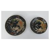 Japanese Dragonware Moriage Saucers Pair
