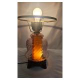 Vintage Nightlight Pink Glass Lamp Base