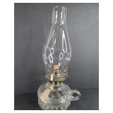 Glass Oil Lamp Scalloped Base Finger Loop