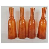 Decorative Orange Glass Bottles (4)