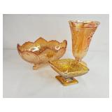 Mid-Century Marigold Carnival Glass Set