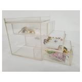 Holiday Jewelry With Lucite Drawer Box