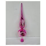 Hot Pink Glass Christmas Tree Topper