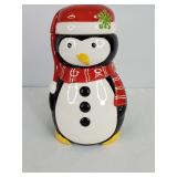Ceramic Christmas Penguin Cookie Jar