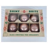 Shiny Brite Rose Gold Glass Ornaments (6)