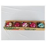 Shiny Brite Mixed Color Blown Glass Ornaments (6)