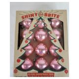 Vintage Shiny Brite Pink Glass Ornaments (12)