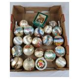 Satin-Wrapped and Glass Ball Ornaments