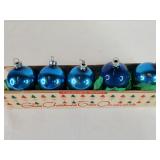 Shiny Brite Blue Glass Christmas Ornaments (5)