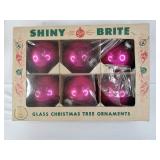 Shiny Brite Magenta Glass Ornaments (6)