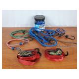 Red Ratchet Straps & Assorted Bungee Cords