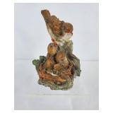 Sparrow with Babies Figurine