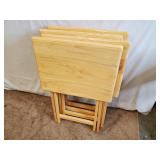 4 Wooden TV Tray Tables