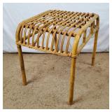 Mid Century Bamboo Rattan Stool