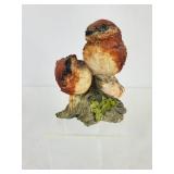 Sparrow Couple on Branch Figurine