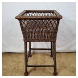 Vintage Style Wicker Planter Stand