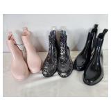 Women's Ankle Rain Boots Size 10 Three Pair