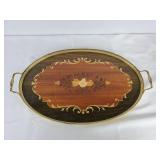 Italian Inlaid Wood Parquetry Serving Tray