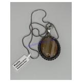 Rhyolite German silver necklace