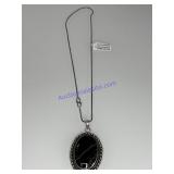 Banded Agate German silver necklace