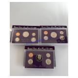 US proof sets 1990, 1991, 1992