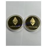 Ethereum Crypto Currency Gold Coin 1oz