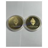 Ethereum Crypto Currency Gold Coin 1oz