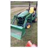 John Deere 1025R four-wheel-drive compact tractor