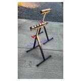 Two adjustable roller stands with rollers and