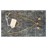 Heart shaped pendant with earrings