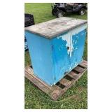 Shop cabinet with stone top 36W 22 1/2 D 36 1/2 T