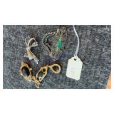 (4) vintage black brooches