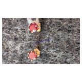 Ruby and gold earrings