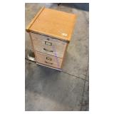 Two drawer oak file cabinet