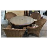 Patio furniture, table and chairs