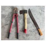 Bolt Cutters, Hatchet, and Machete