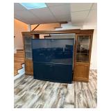 Mitsubishi HD1080 Series Television with Wood Entertainment Center