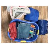 Aircast Walker Boot with Cover & Basket of towels