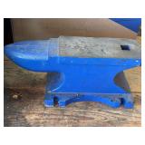 Metal Anvil with Blue Paint