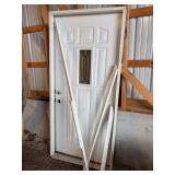 Exterior Door with Glass Inset, 80 x 36 Inches