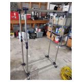 Adjustable Double Rail Rolling Garment Rack
