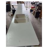 Double Basin Sink with Integrated Countertop