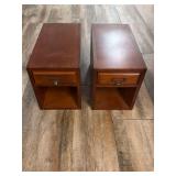 Pair of Wood Side Tables with Drawers