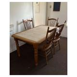 Tile Top Dining Table with Four Chairs