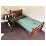 Bedframe, Lamp, Exercise Equipment, and Assorted Items