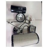 Mahindra Tractor Parts Assortment: Filters, Lights, and Miscellaneous Components