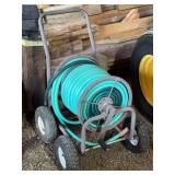 Hose Reel Cart with Rubber Hose