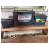 Lot of Three Assorted Batteries: Rural King Marine Deep Cycle, EverStart Lawn & Garden, Thunderbolt