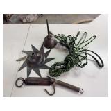 Lot of Agricultural Tools and Supplies Including Oil Can and Spring