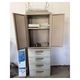 Plastic Storage Cabinet with Contents